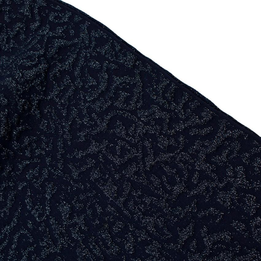 Antonino Valenti Navy with Metallic Thread Ruffled Dress