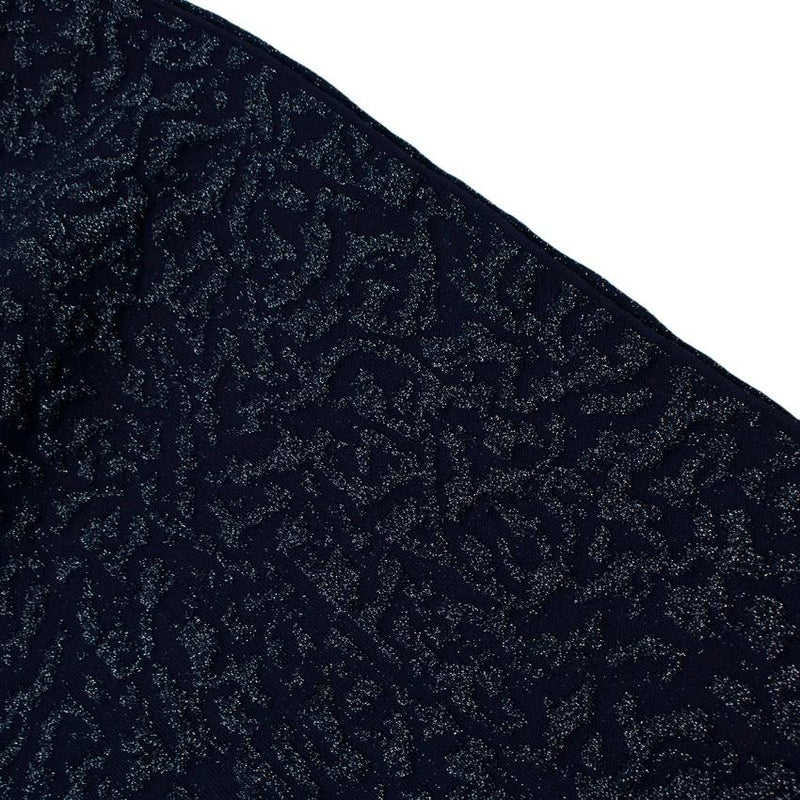 Antonino Valenti Navy with Metallic Thread Ruffled Dress