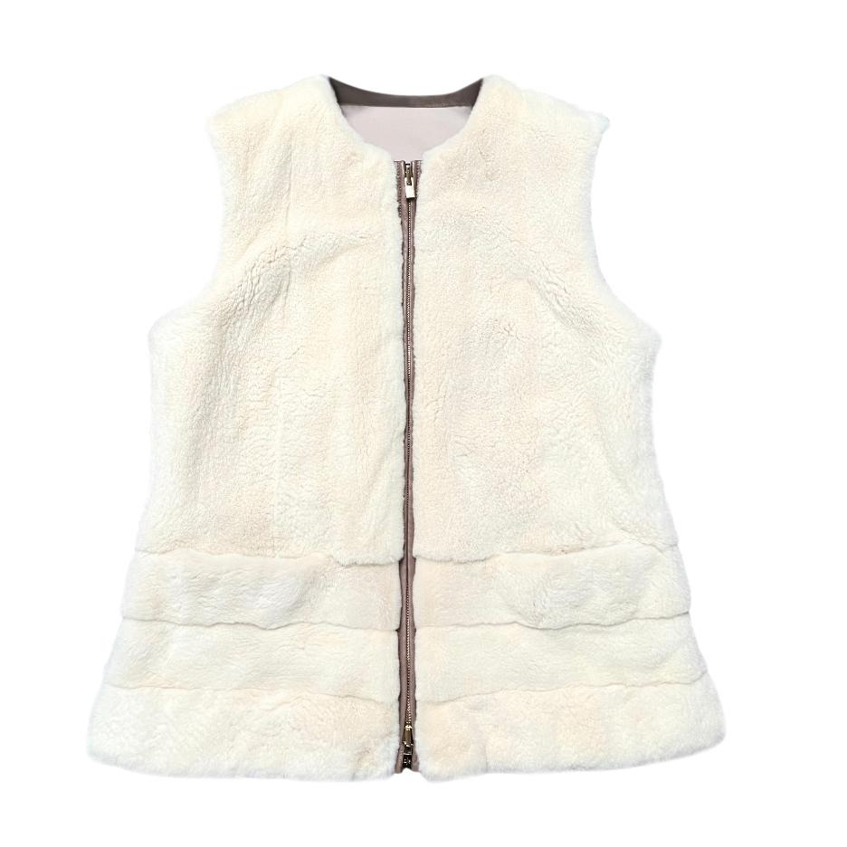 Loro Piana Cream Nylon & Shaved Mink Gilet