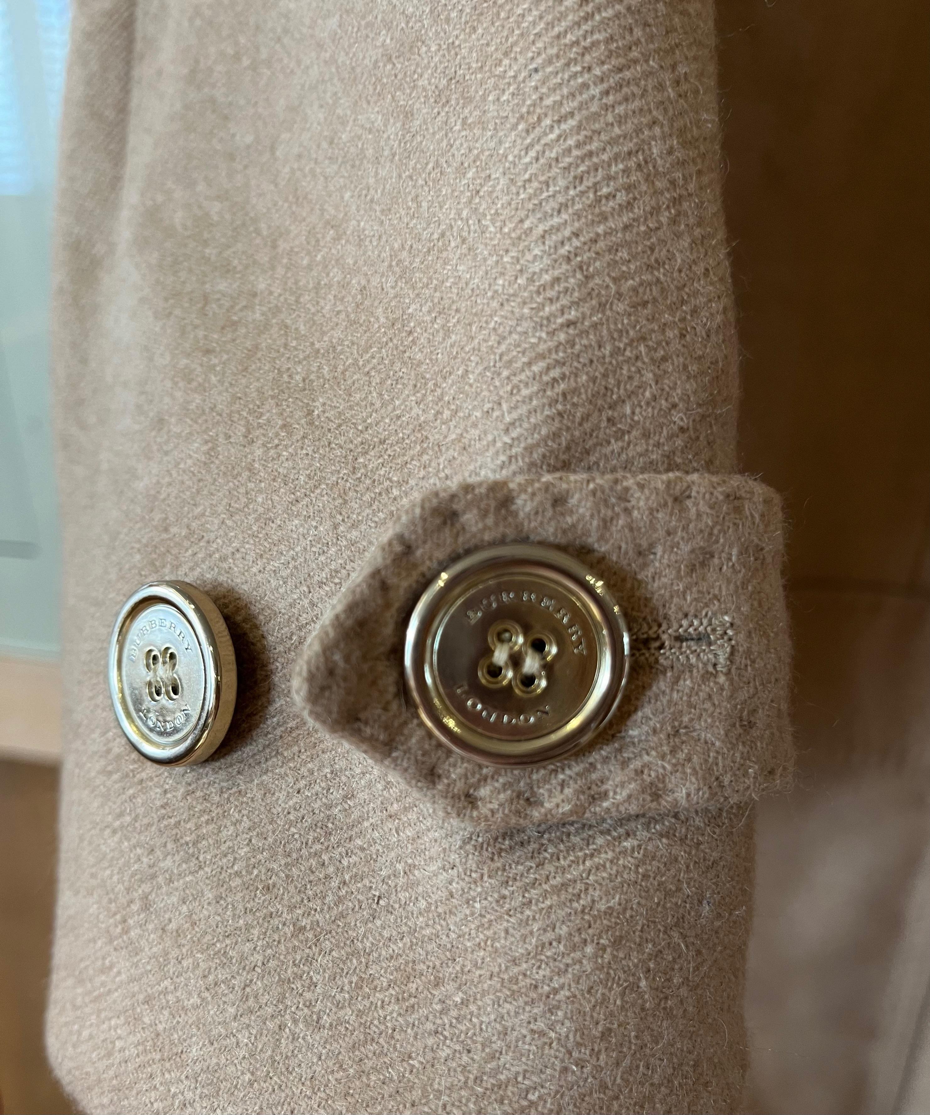 Burberry Beige Camel Hair Single Breasted Coat