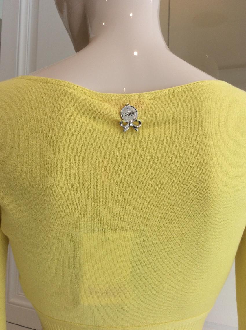 Blumarine Sunshine Yellow Soft Stretch Cropped Cardigan