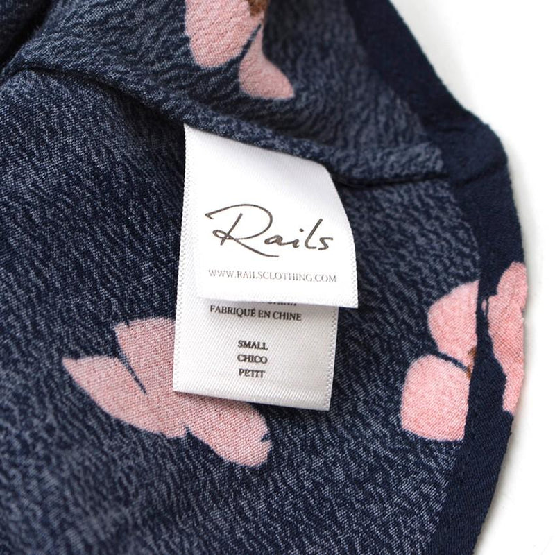 Rails Navy and Floral Button-Up Top