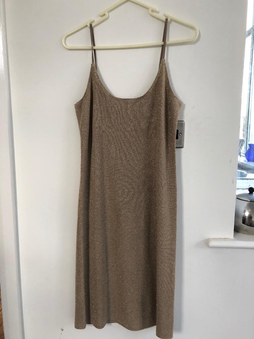 JOSEPH gold silk slip dress
