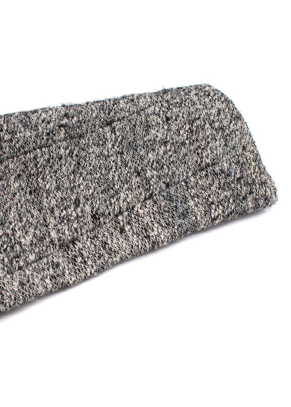 Iro Grey-black textured collarless snap-button jacket