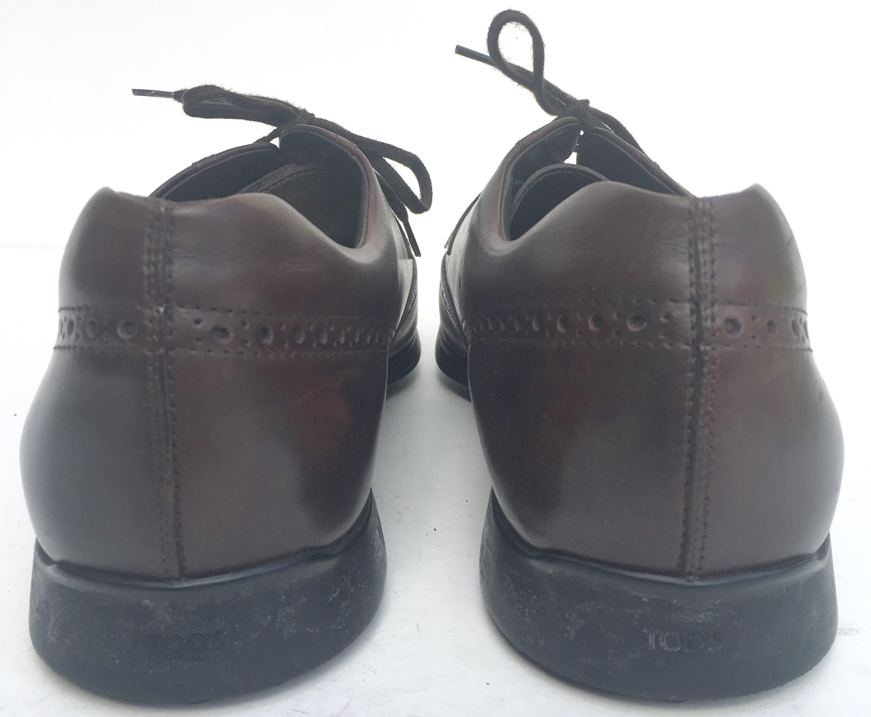 Tods brown classic soft leather lace up brogues