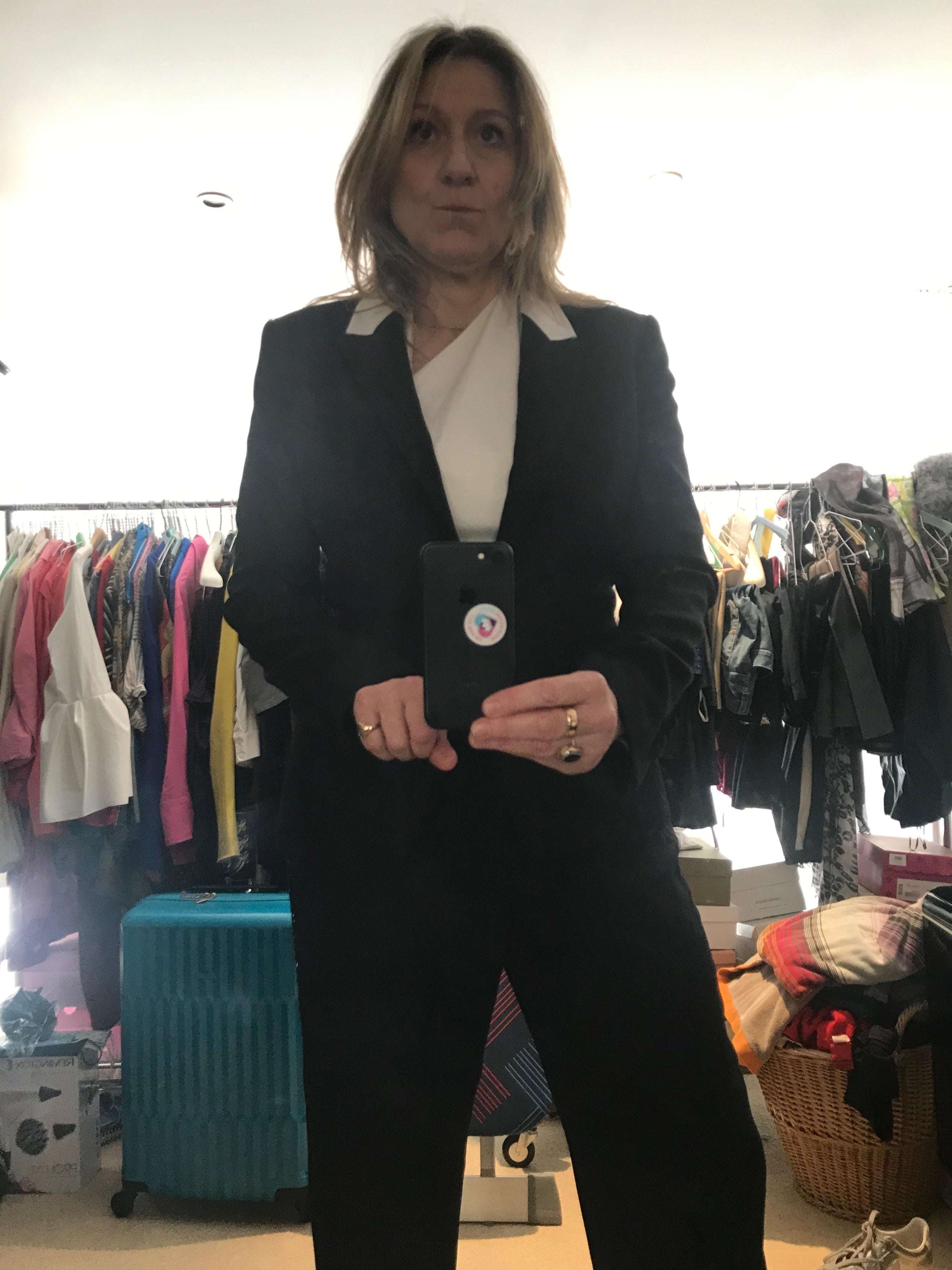 Black Wool White Trimmed Dinner Jacket