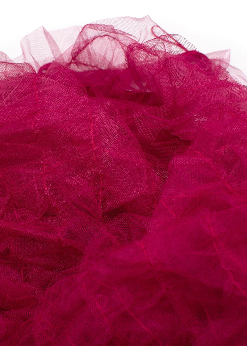 Christian Dior Raspberry Ruffled Tulle Midi Skirt