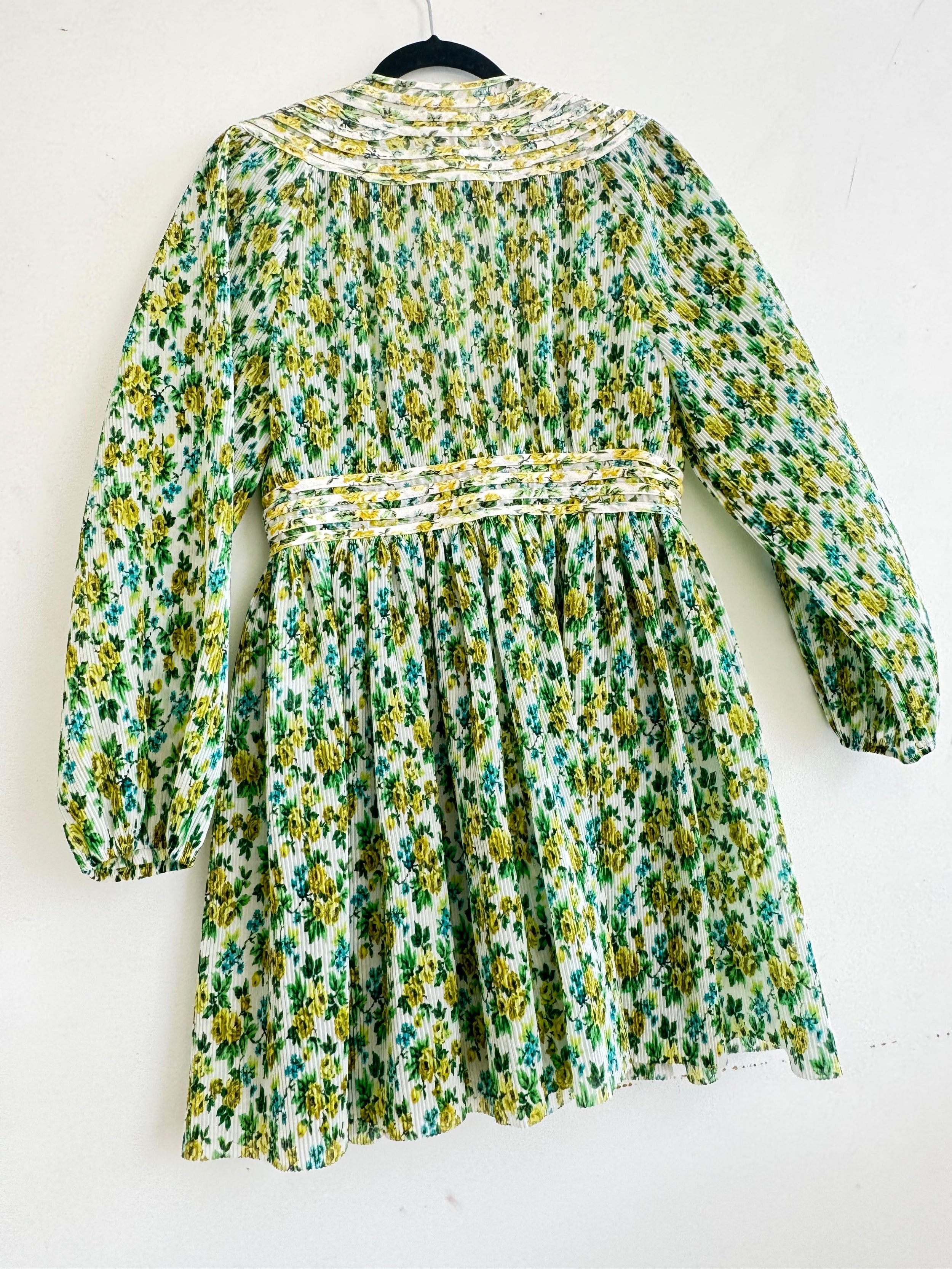 Zimmermann Green Golden Plisse Mini Dress