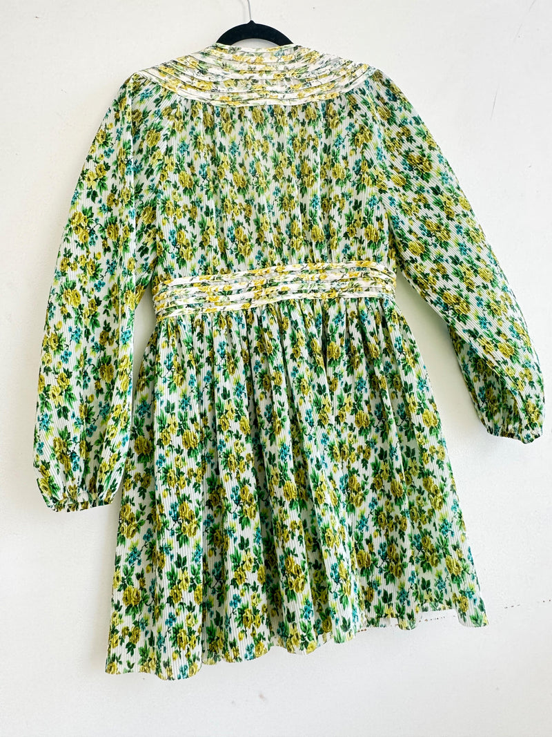 Zimmermann Green Golden Plisse Mini Dress
