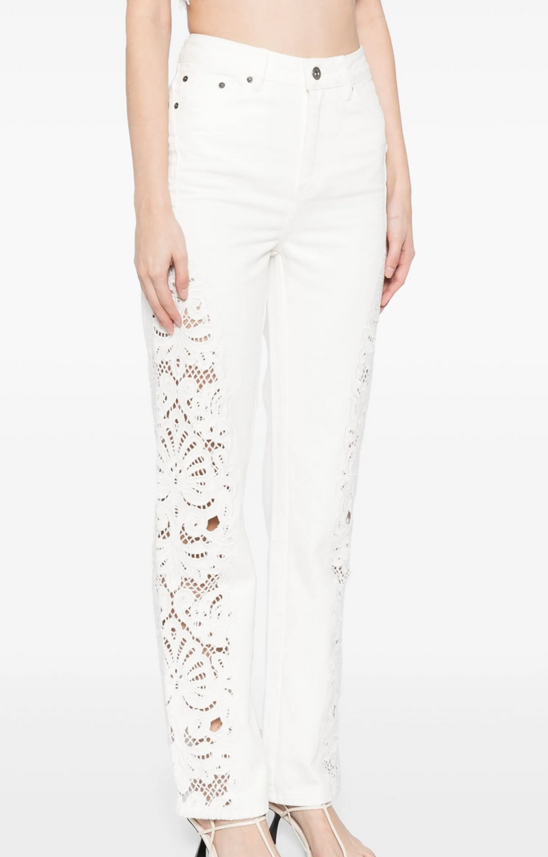Self-Portrait Embroidered Jeans