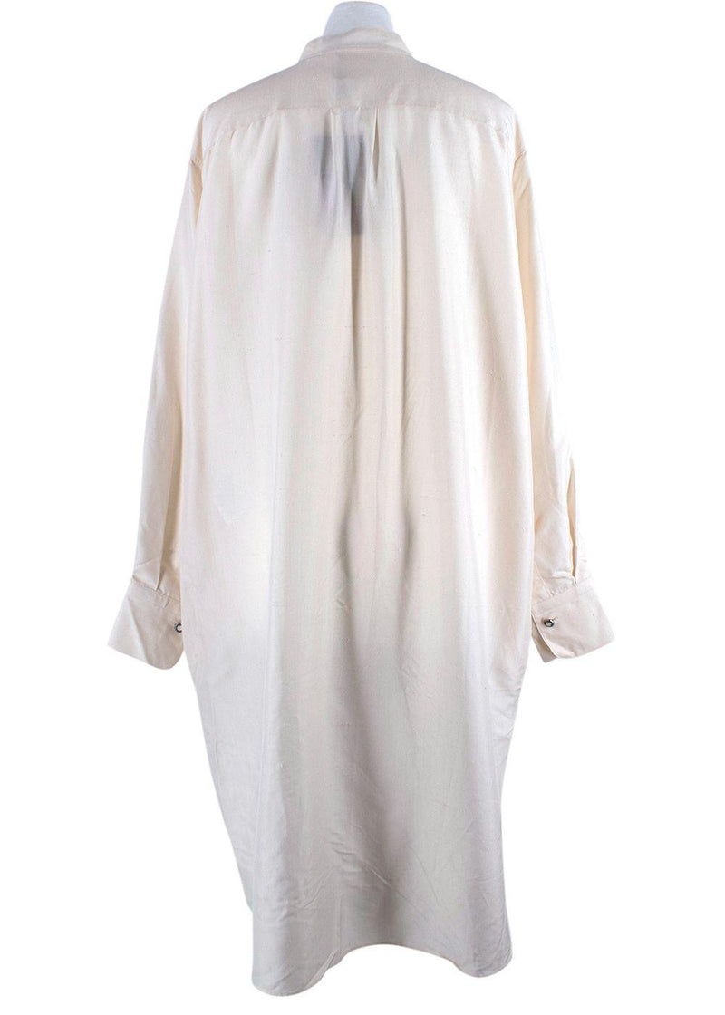 Etro Cream Pleated Detail Silk Tunic