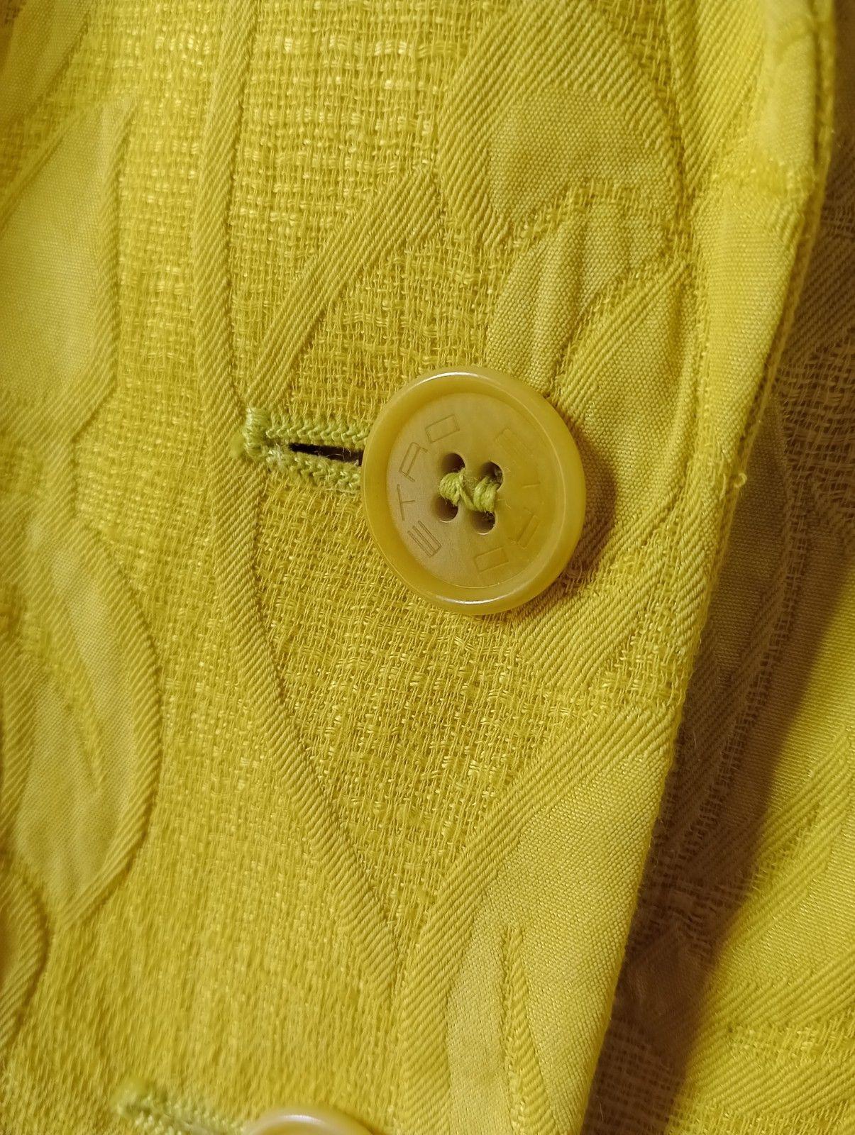 Yellow Jacquard Relief Pattern Blazer