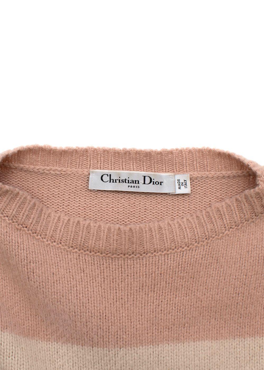 Dior Light pink square intarsia knit cashmere jumper
