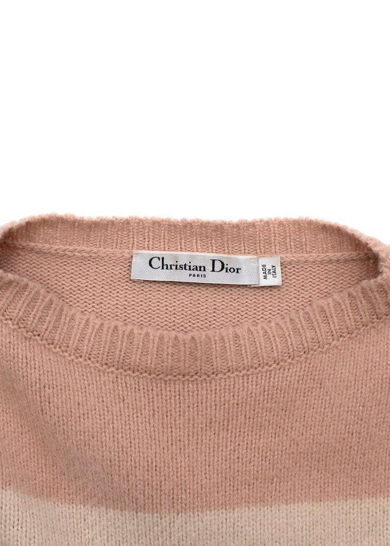 Dior Light pink square intarsia knit cashmere jumper