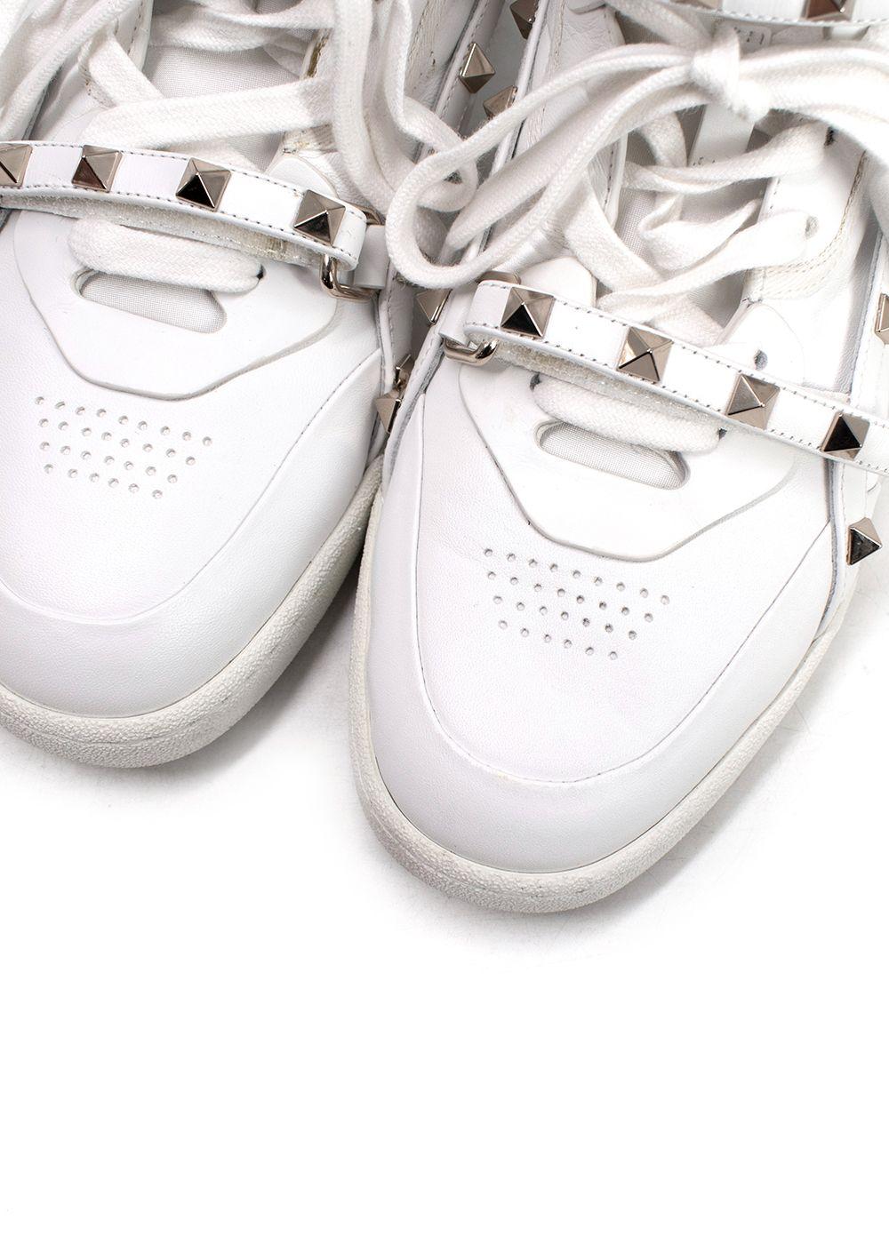 Valentino Garavani White Rockstud Wrap High-top Sneakers