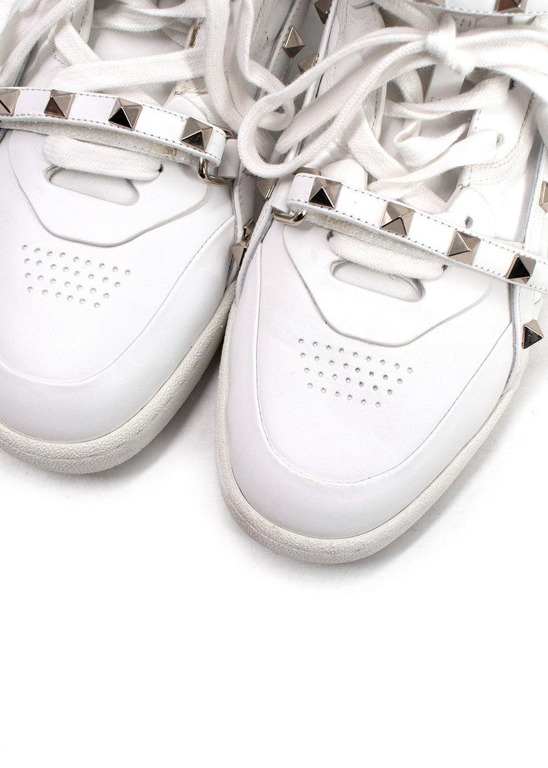 Valentino Garavani White Rockstud Wrap High-top Sneakers