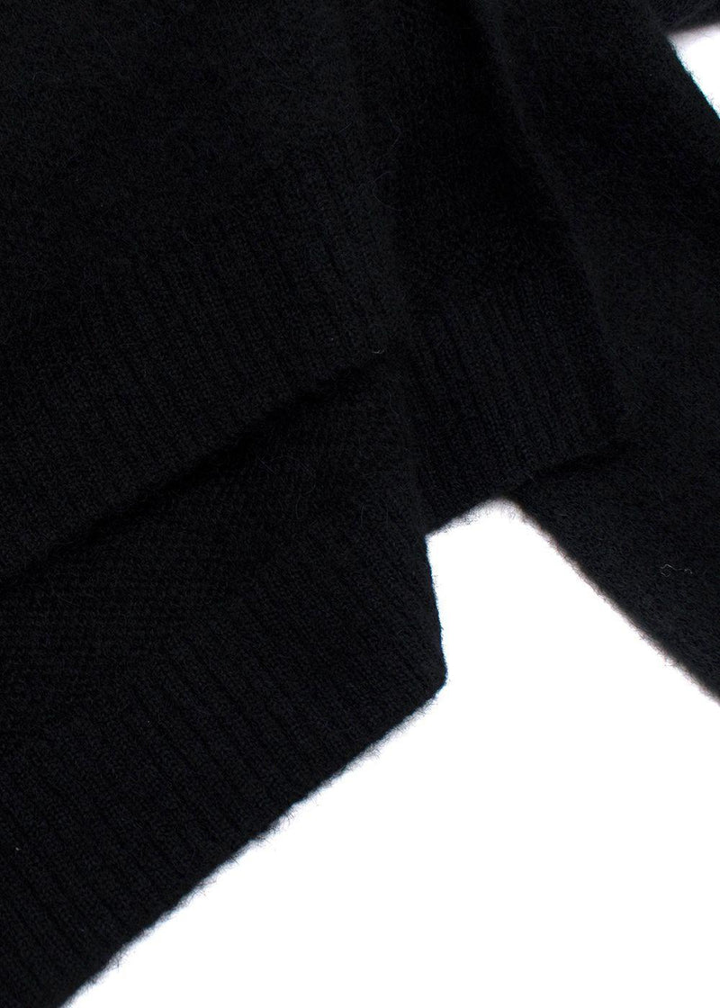 Fendi X Fila Black And Yellow Funnel Neck Knit Jumper