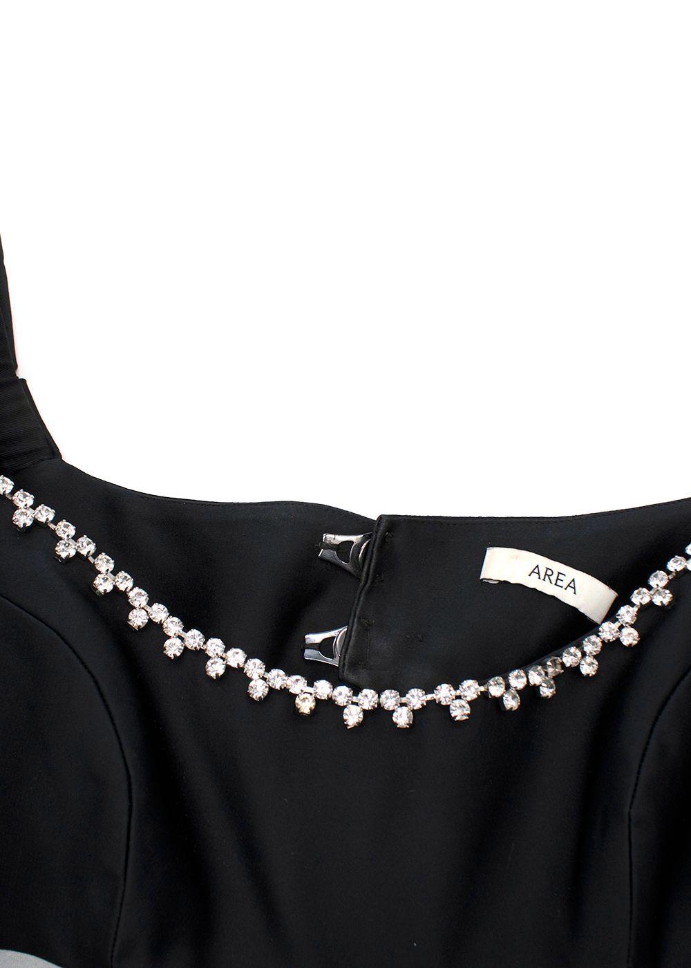 Area Puff-Sleeved Cut-Out Embellished Flared Mini Dress
