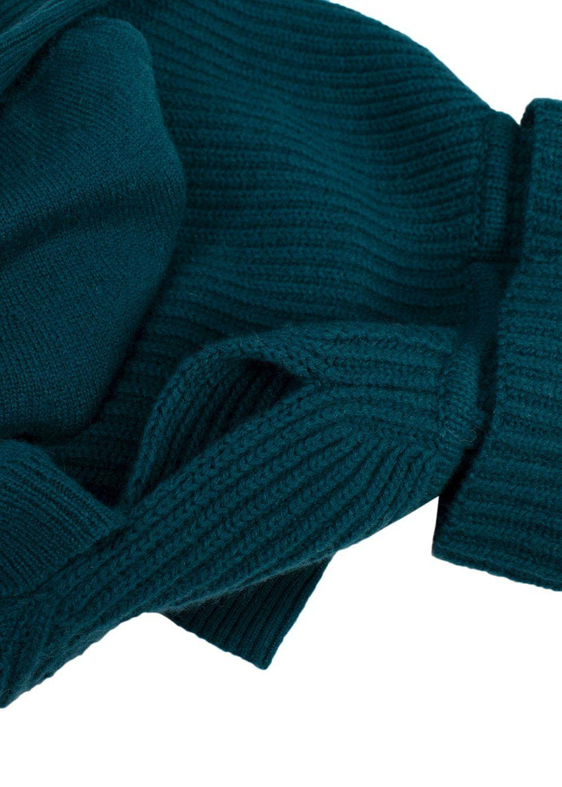 Antonio Berardi Teal Cold-shoulder Merino wool & Cashmere Jumper