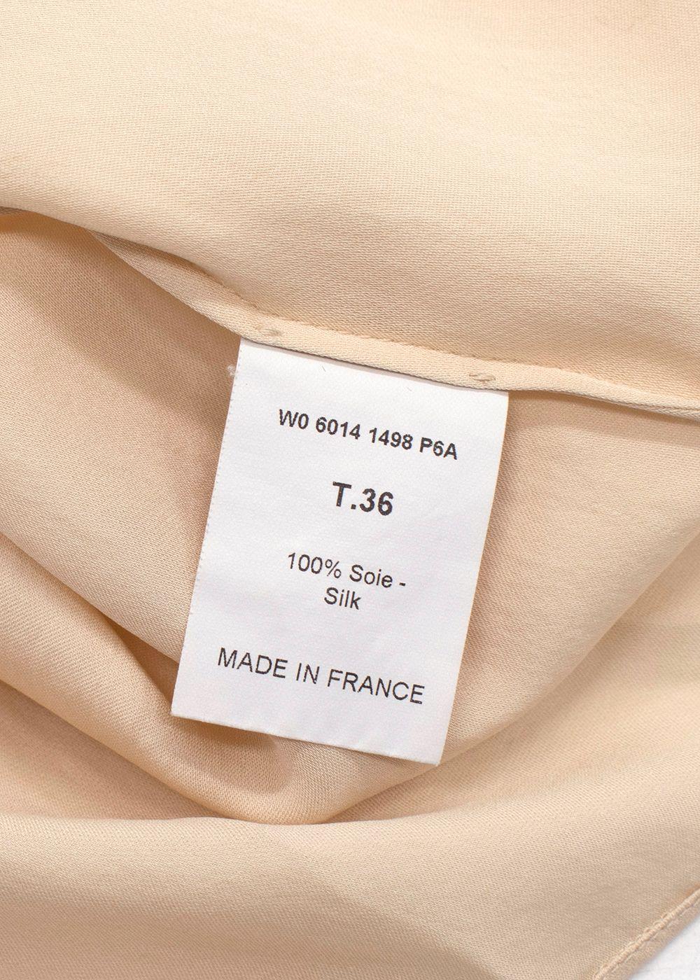 Lanvin Nude Drawstring Silk Blouse