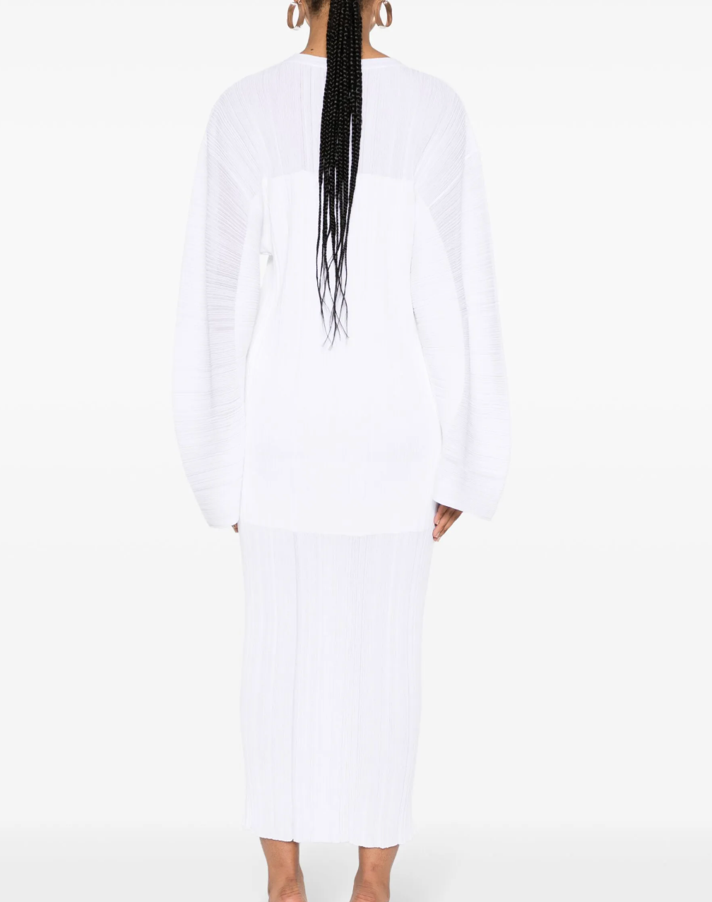 Stella McCartney Plissé Fine-knit Midi Dress