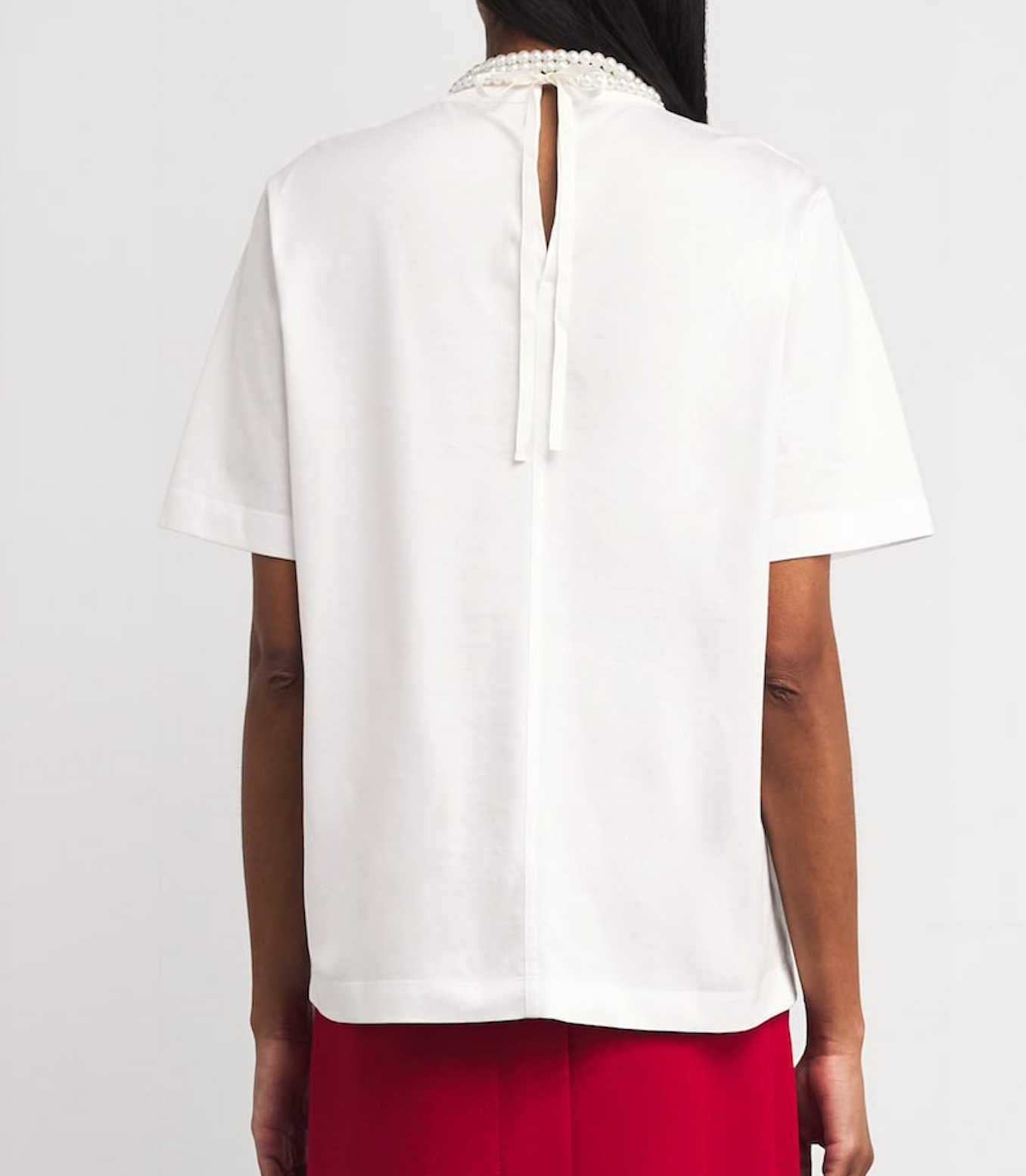 Carven Faux Pearl-Neck T-Shirt