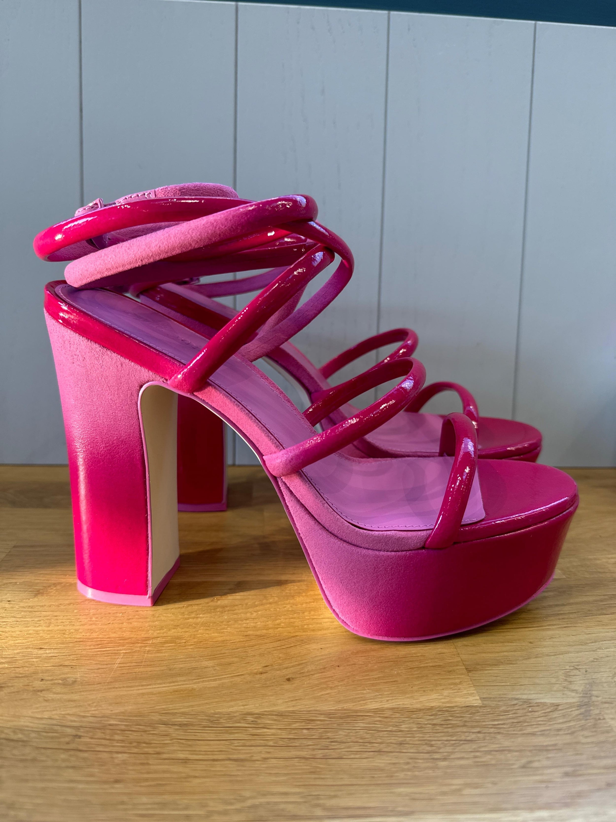 Cult Gaia Pink Aliza Platform Heels