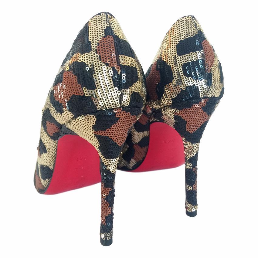 Christian Louboutin Fifi Paillettes Sequin Leopard Heels