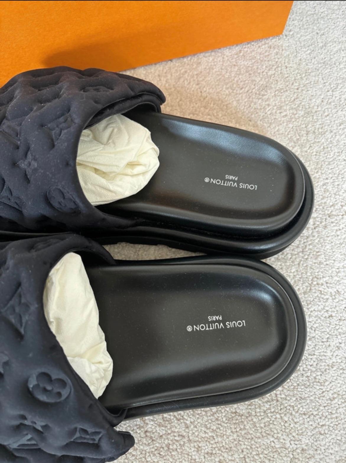 Louis Vuitton Black Pool Pillow Mules