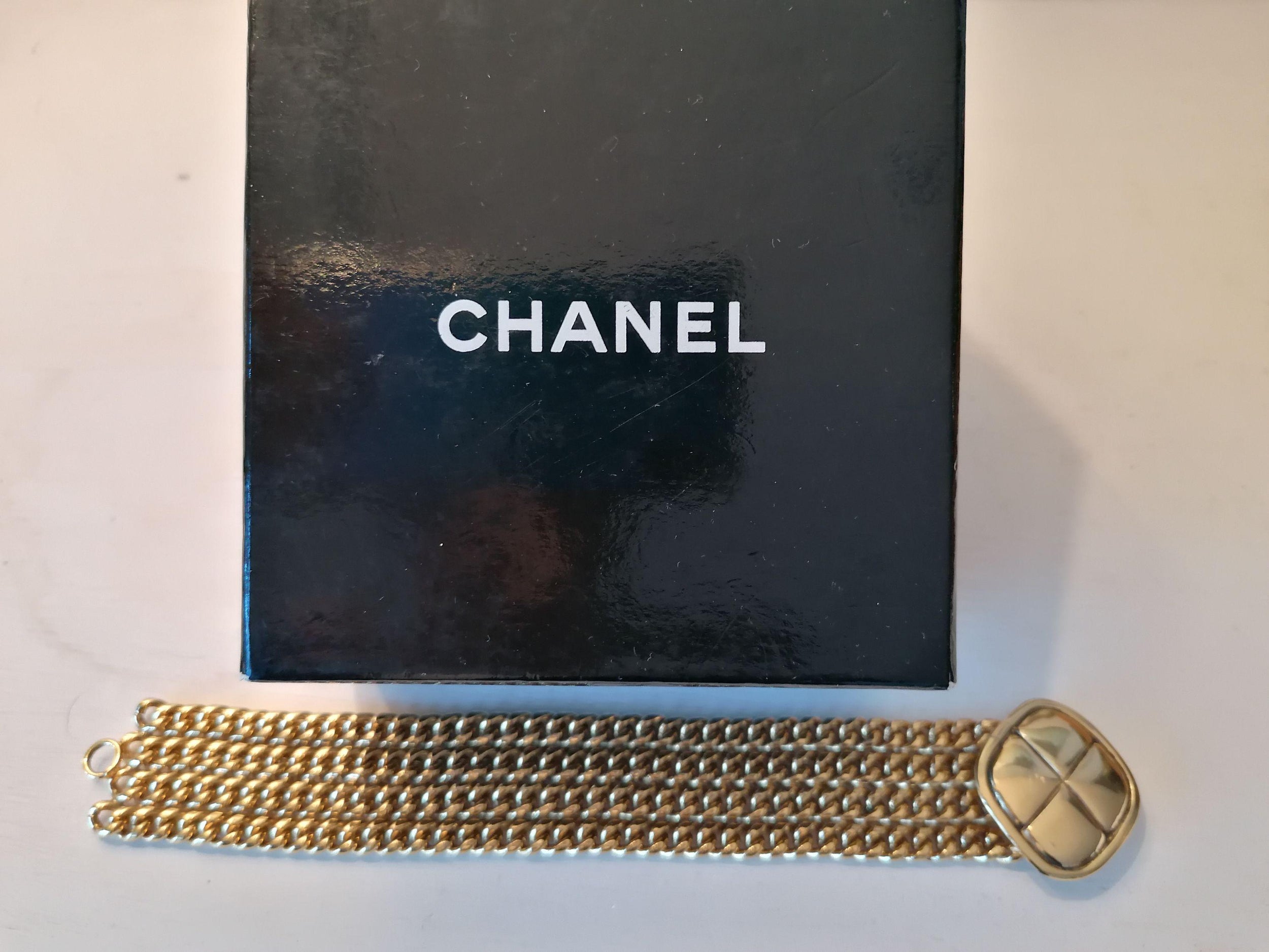 Chanel Vintage Gold Plated Chain Bracelet