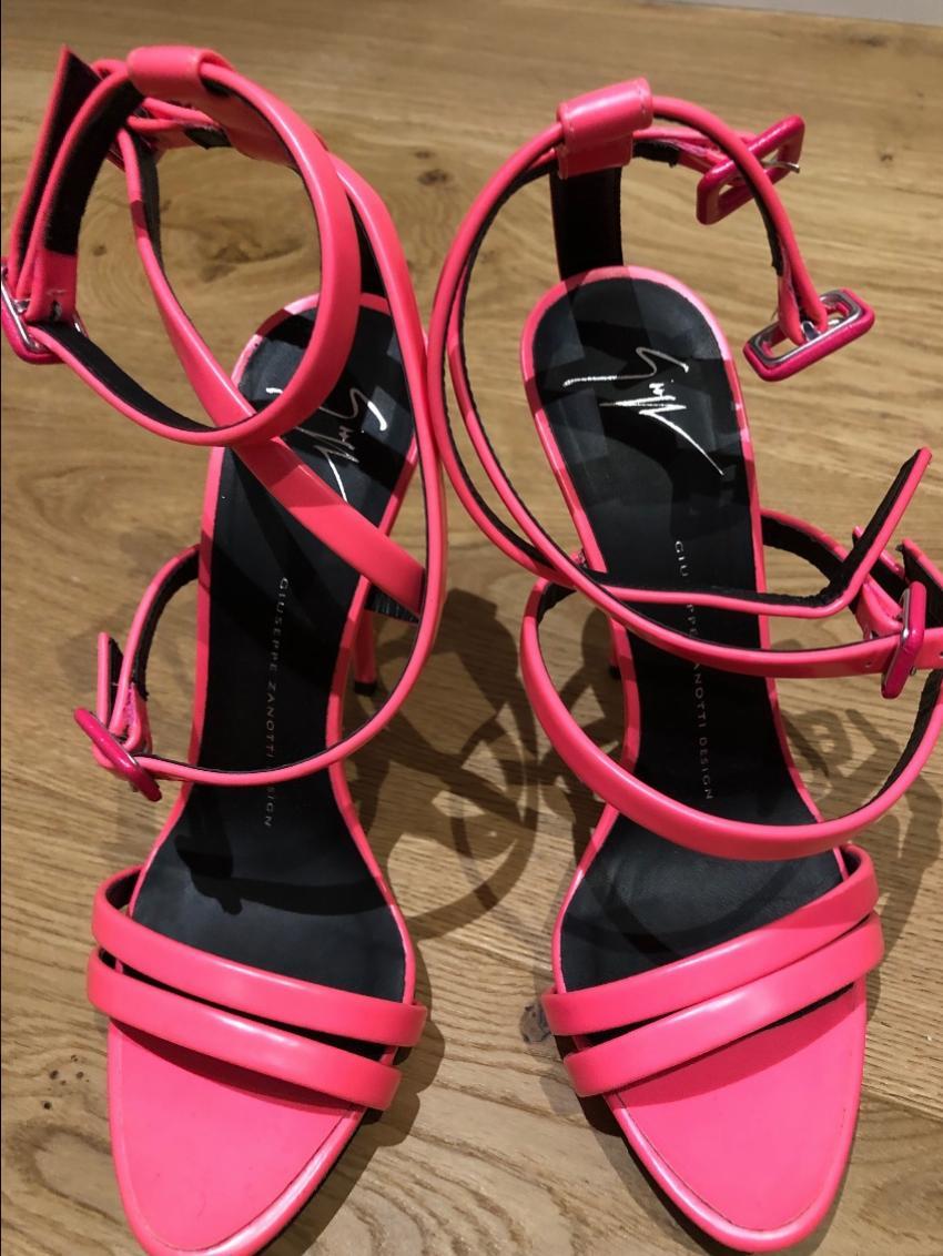 Giuseppe Zanotti Pink Leather Double Strap Sandals