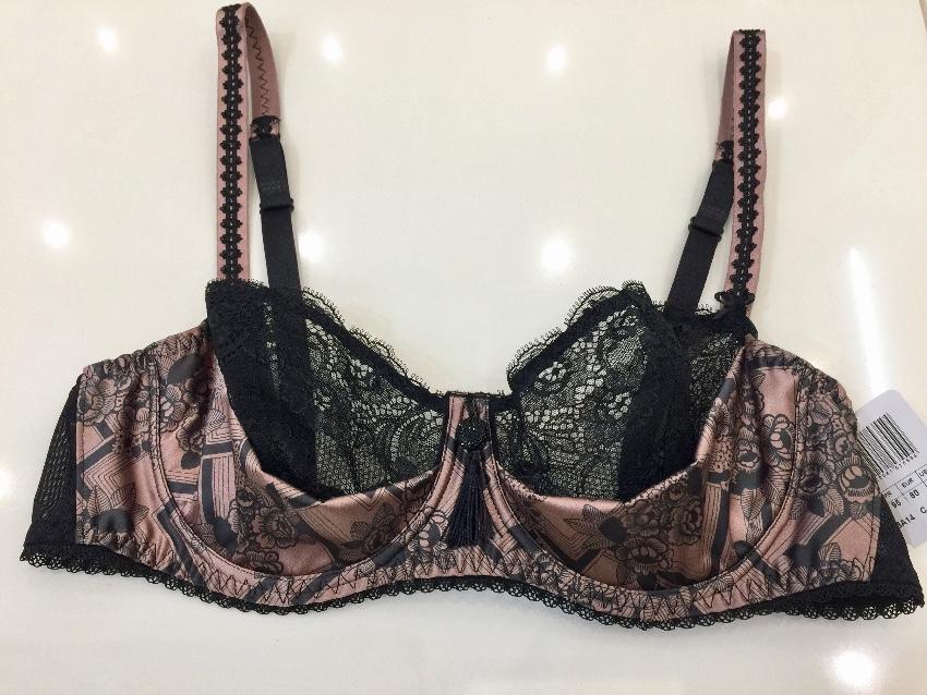 Aubade Art Deco Satin Bra & Tanga Set