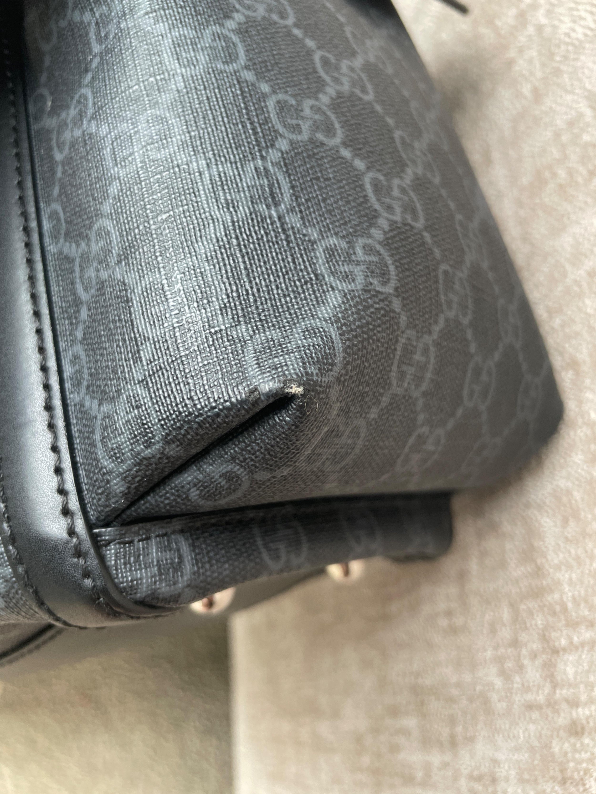 Black GG Monogram Canvas Changing Bag