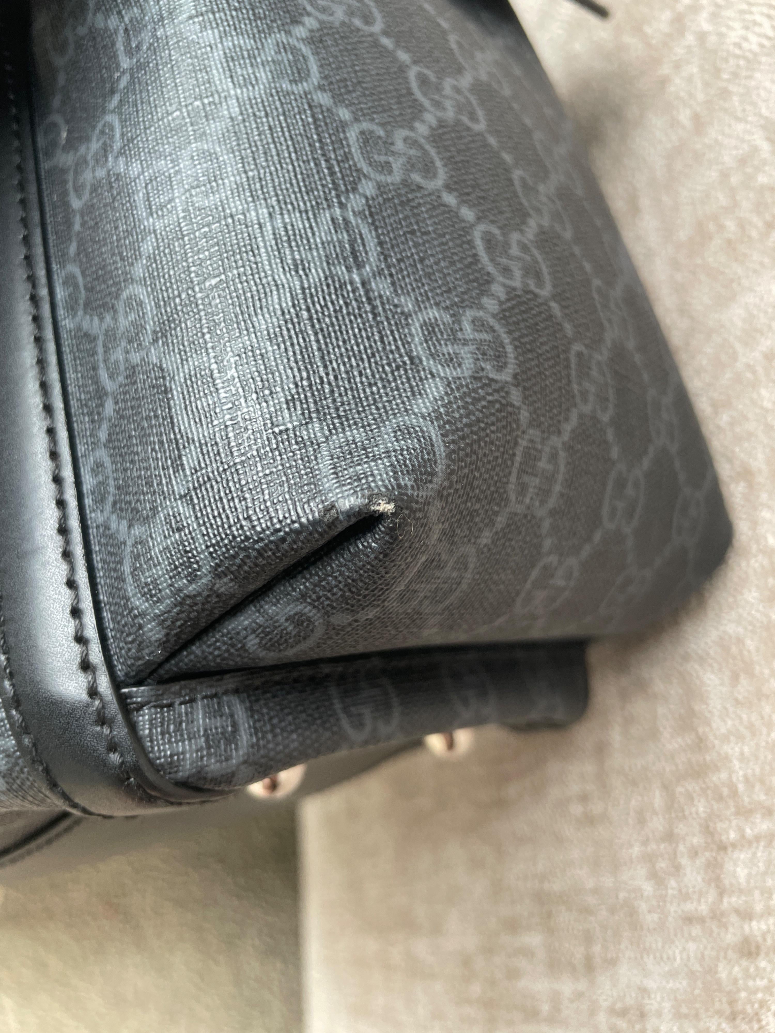 Black GG Monogram Canvas Changing Bag
