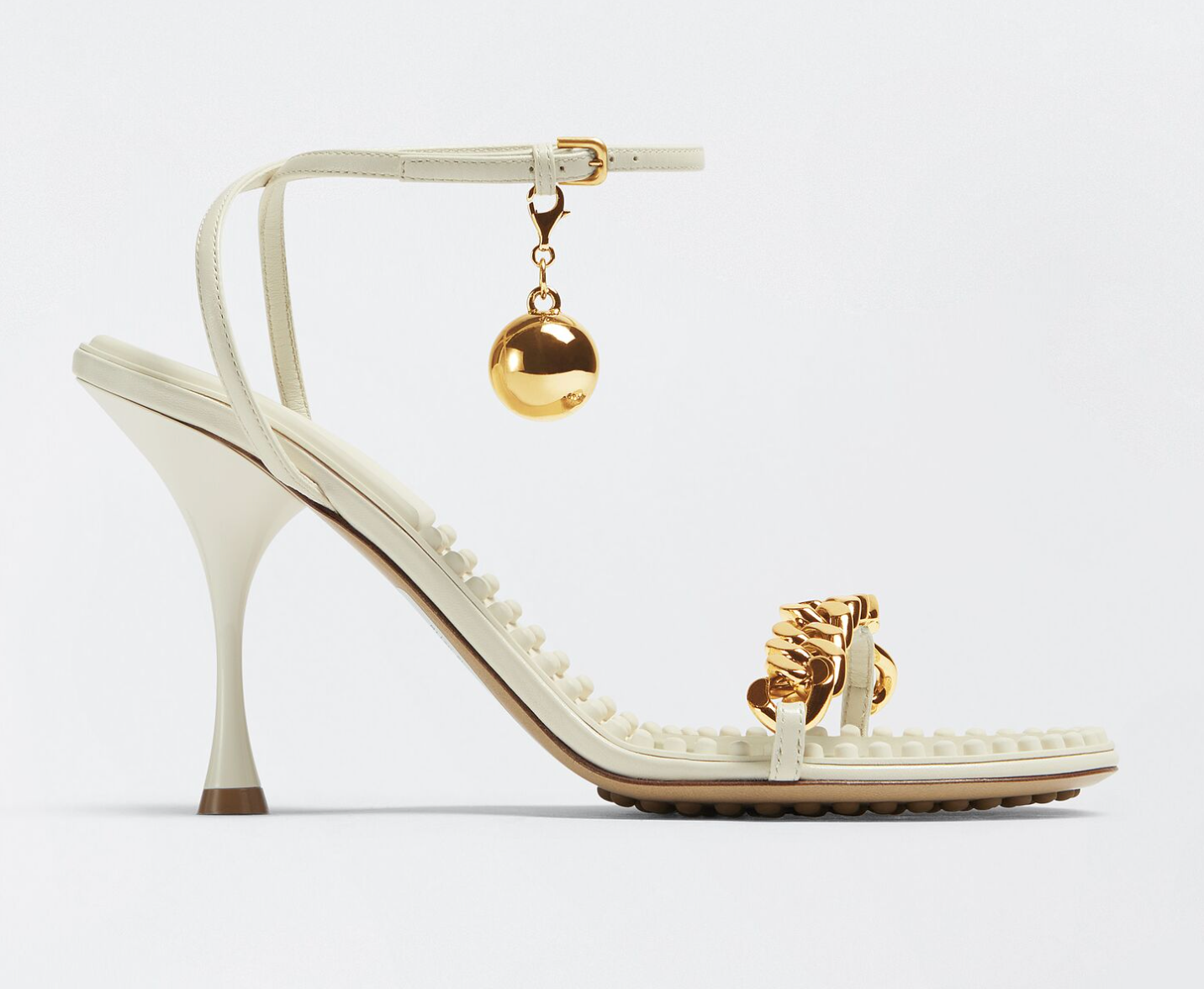White Dot Chain Sandals
