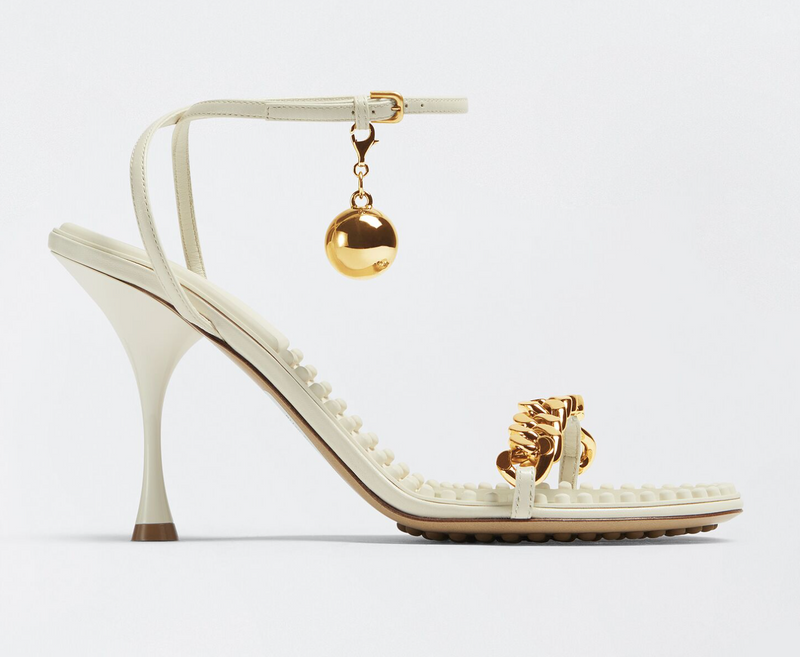 White Dot Chain Sandals