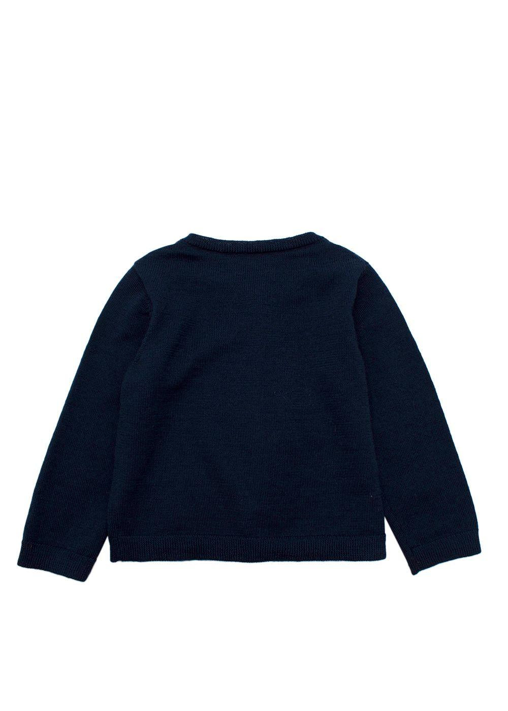Bonpoint Kids Navy Wool Cardigan