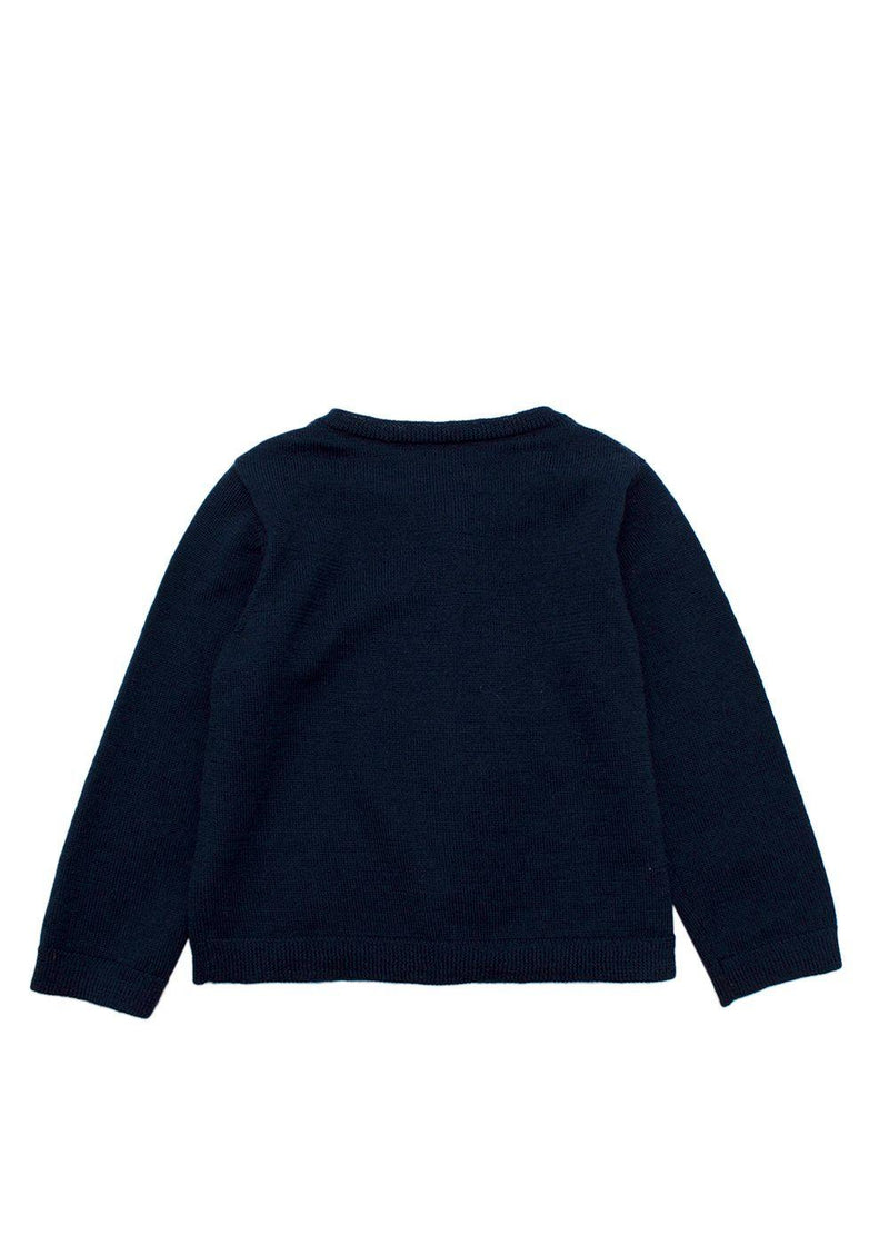 Bonpoint Kids Navy Wool Cardigan