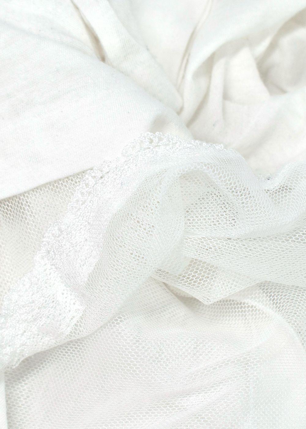 Sacai Luck Lace Trim White T-Shirt