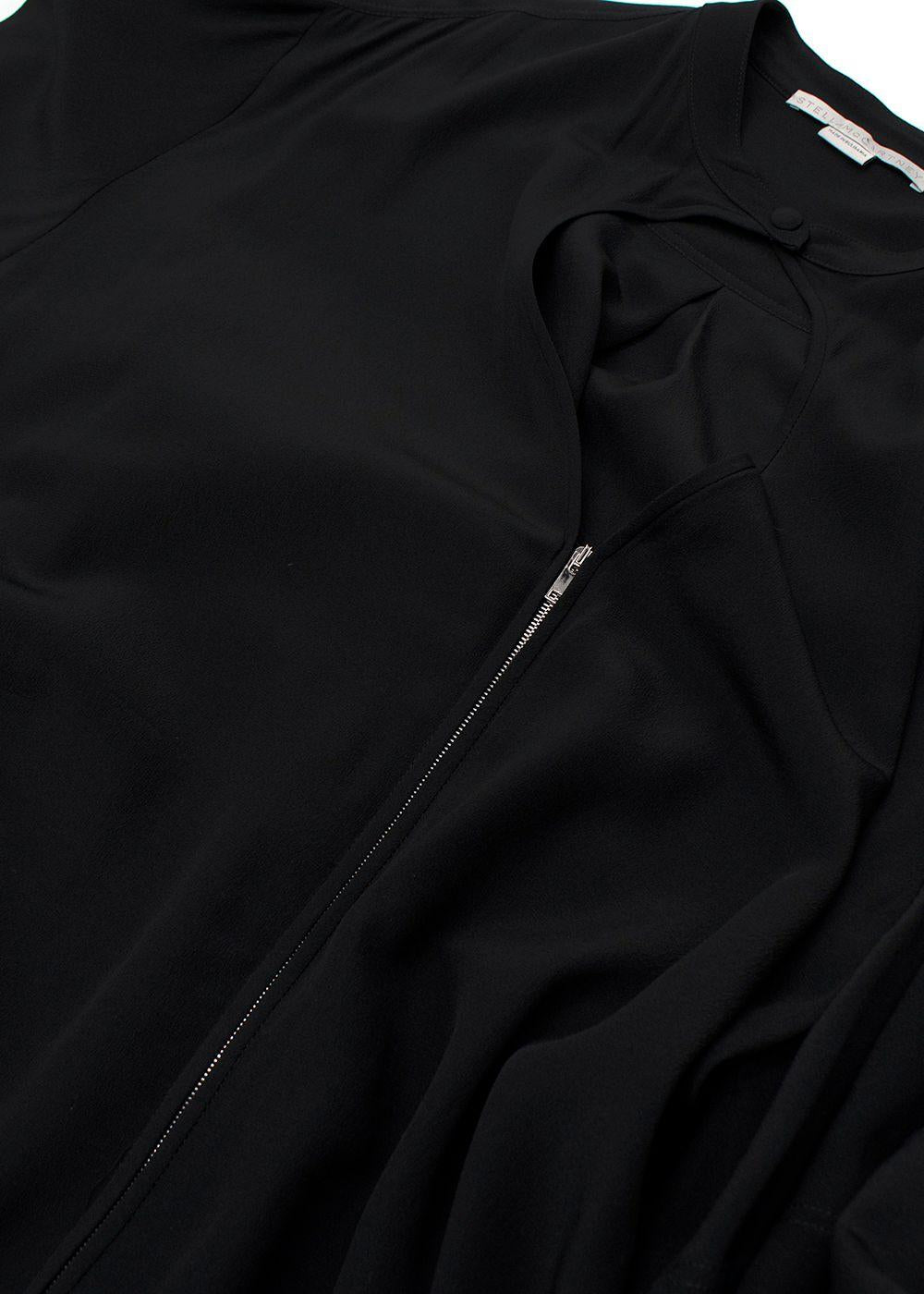 Stella McCartney Black Zip Through Silk Dress