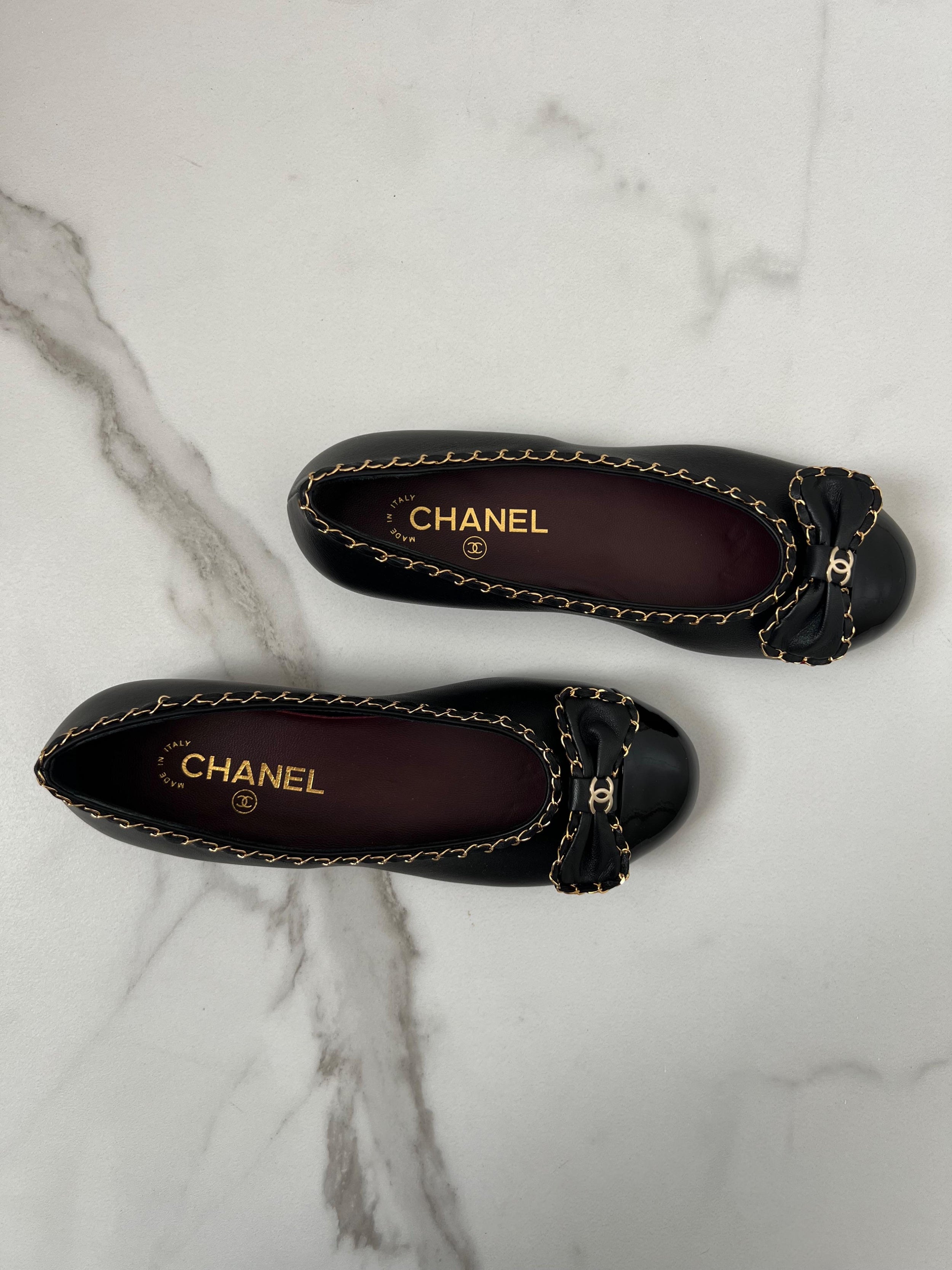 Chanel Chain Detail Ballet Flats