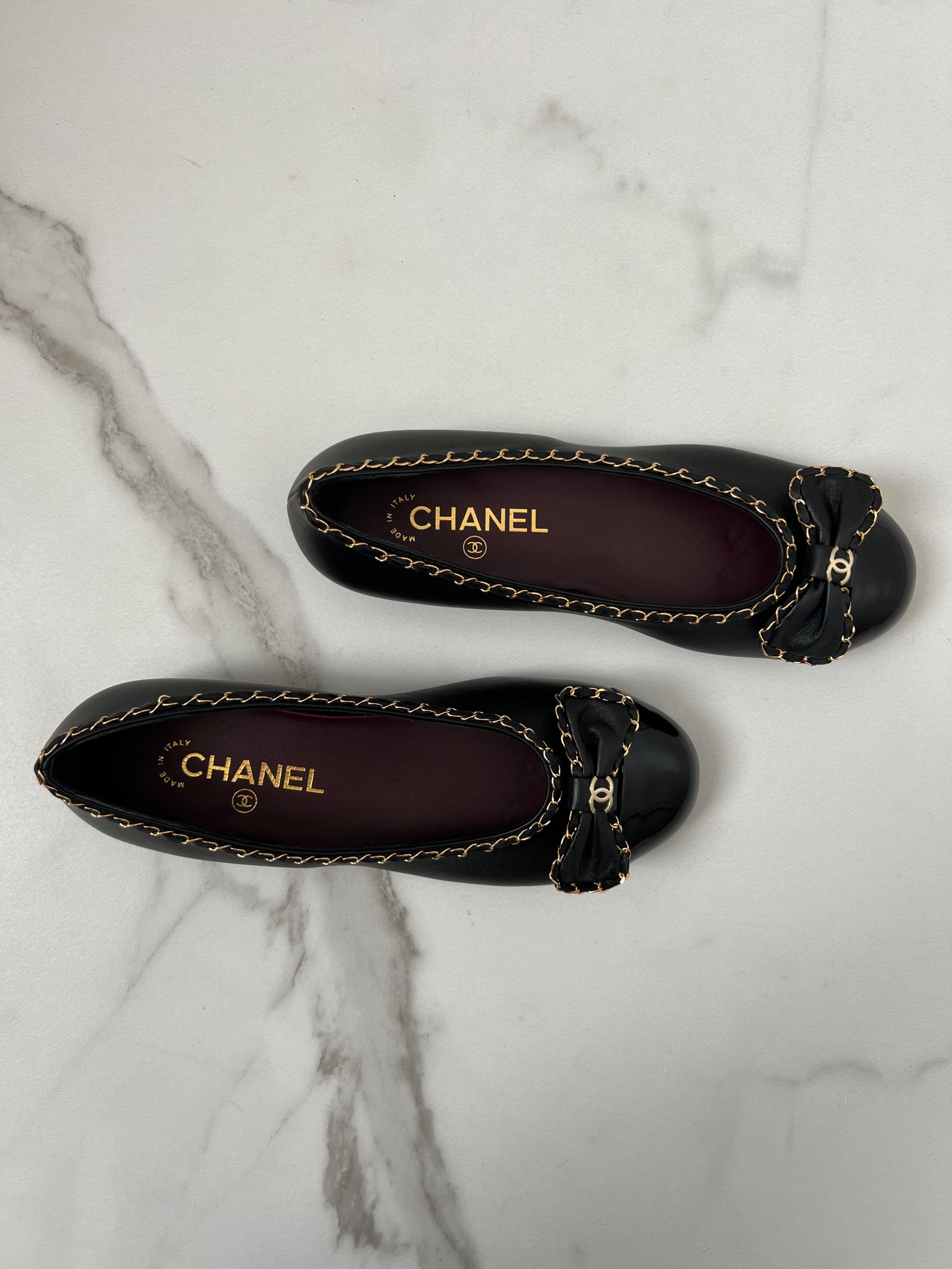 Chanel Chain Detail Ballet Flats