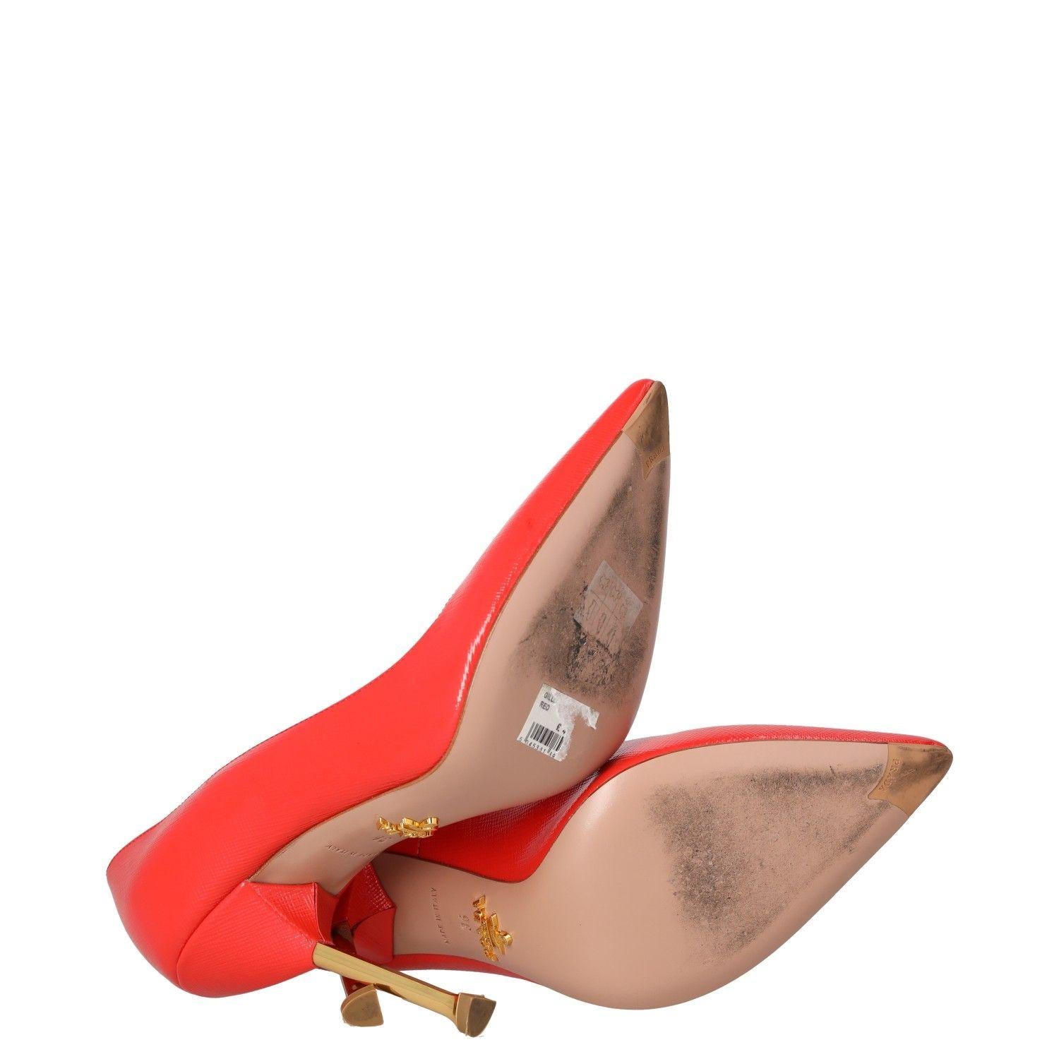 Prada Neon Pink Saffiano Leather Pointed-Toe Pumps