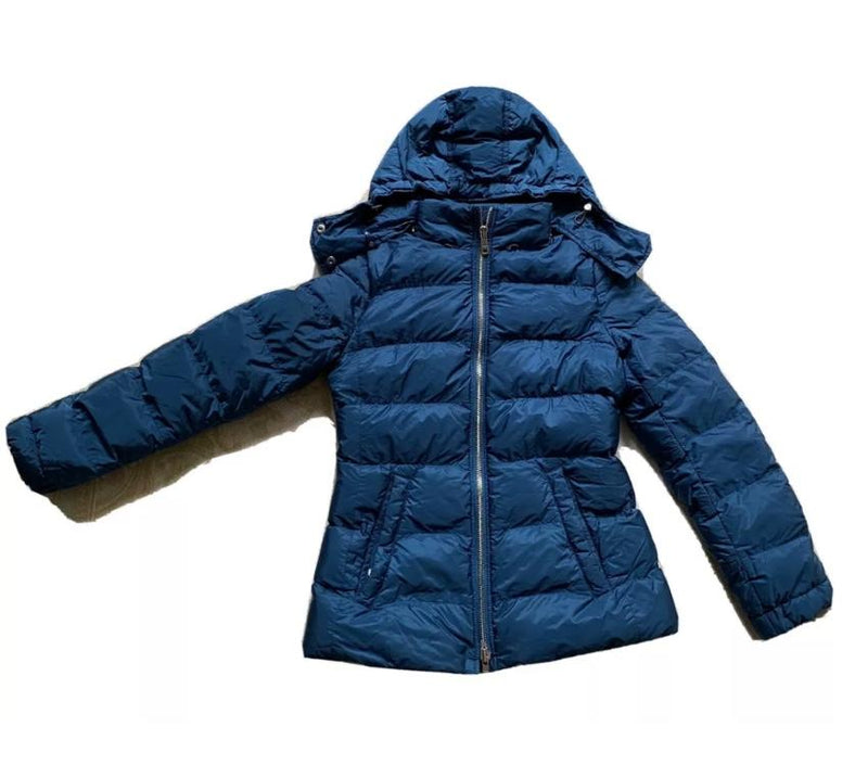 Prada Teal Goose Down Hooded Puffer