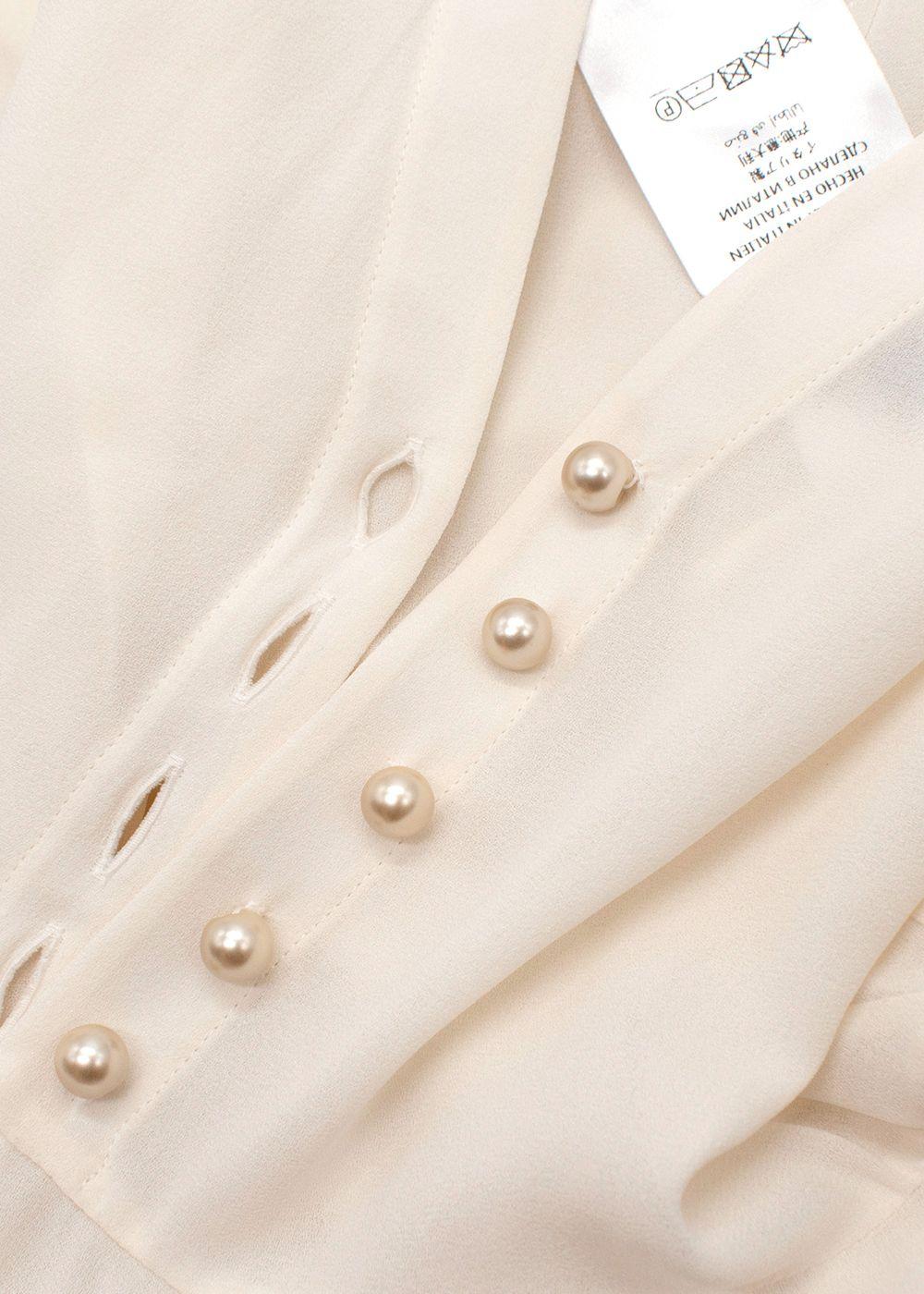 Alexander McQueen Cream Sleeveless Silk Blouse