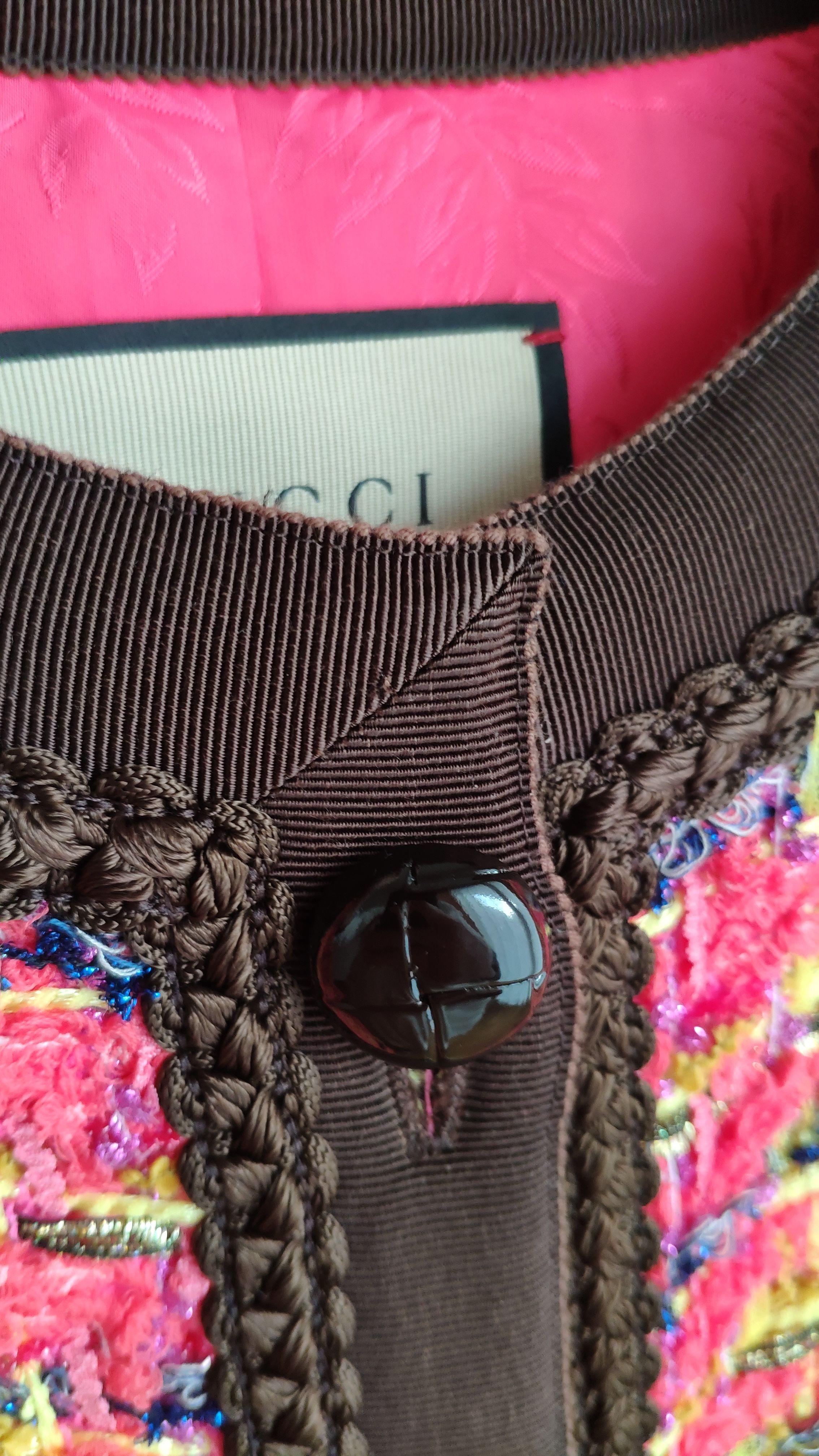 Gucci Pink Tweed Longline Jacket