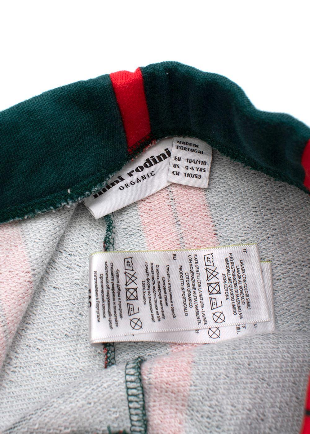 Kids 4-5Y Green & Red Striped Joggers