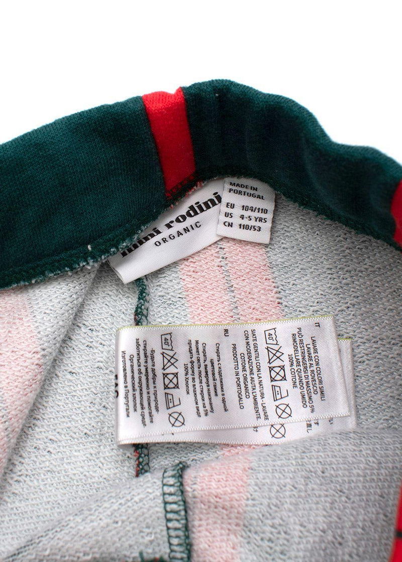 Kids 4-5Y Green & Red Striped Joggers