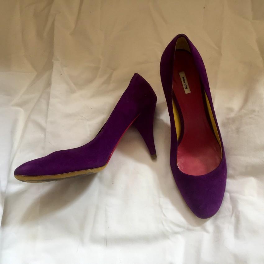Miu Miu Purple Suede Pumps