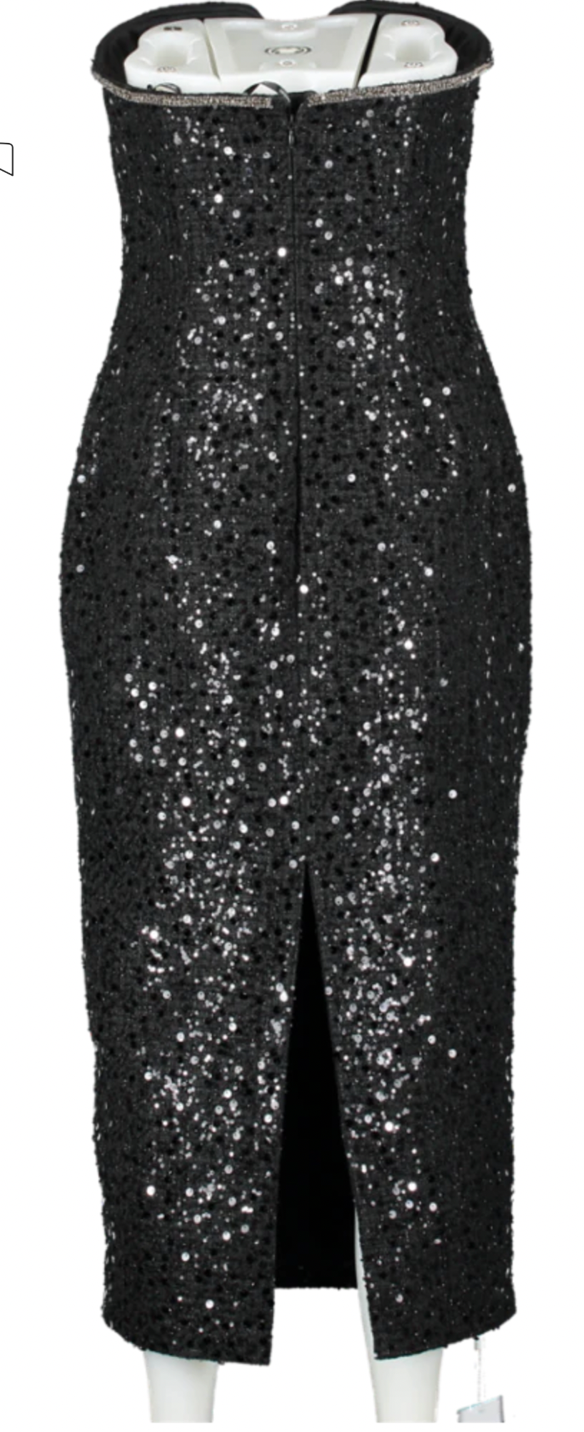 Self-Portrait Black Sequin-embellished Boucle Midi Dress